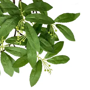 L383 아마존 핫 세일 저렴한 가격 44Cm 인공 Salix 잎 살아있는 녹색 인공 잎 꽃다발 홈 장식