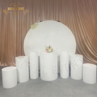 Décoration d'événement moderne, cylindre en acrylique, plateforme de réception, socle transparent, table ronde pour gâteau de mariage, table de dessert pour fête