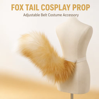 Queue de renard en fourrure pour cosplay avec ceinture réglable, accessoire de costume Kawaii