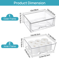 Organizador de Cosméticos Transparente de PET de 12 Pulgadas, Caja de Almacenamiento de Escritorio Desmontable de Gran Capacidad, Caja de Maquillaje de Ensamblaje DIY