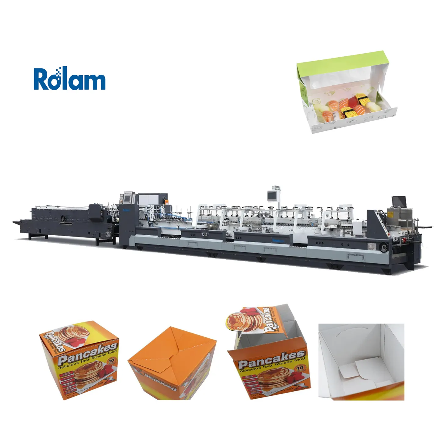 ROLAM 650 LC-S(GS) Automatique 210-800gsm Carton 500mm Boîte de Papier Pliant Collage Machine 400 m/min Dossier Colleur