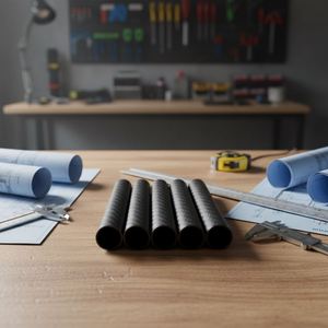Surtido de Tubos Redondos de Fibra de Carbono Negro Mate 3K de 5 mm, Multitamaño, para Soportes Industriales, Estructuras de Drones y Proyectos de Bricolaje - Product Image 2
