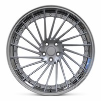 Velg Aluminium Alloy Tempa 2-Piece Custom 25mm Perak Brushed Multi-Spoke Detail Rivet Anti-Oksidasi Desain Cekung Sport