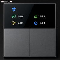 Tuya ZigBee 2 Gang PC Switch M17 2K ZTSP 86 x 86mm L dan N 16A 3500W untuk Penggunaan Rumah, Hotel, dan Kantor Sehari-hari di Tempat