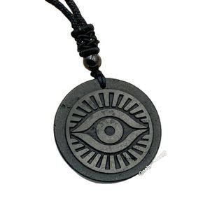 Prodotti Spirituali, Ciondolo in Cristallo di Shungite Nera Naturale, Forma Rotonda, per Regali - Product Image 1