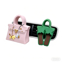 Offre Spéciale : Mini Sac Birkin de Luxe, Diffuseur d'Arômes 3D en Forme de Pantoufle Poney pour Grille d'Aération de Voiture, pour Filles
