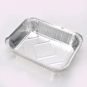 식품 포장 대용량 직사각형 일회용 테이크 아웃 박스 호일 트레이 알루미늄 호일 콘테이너