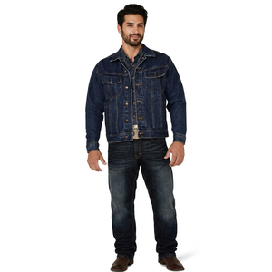 เสื้อแจ็คเก็ตเดนิมทรงปกติสำหรับผู้ชาย รุ่น Autumn Coated  ผ้าฝ้าย 100% ระบายอากาศได้ดี กันลม ซิป คอตั้ง ซับในผ้าลินิน ด้านหน้า - Product Image 1