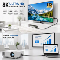 Câble HDMI ultra haute vitesse 8K pour console de jeu, boîtier TV, moniteur, ordinateur portable, projecteur, home cinéma, 4K 120Hz 48 Gbps EARC HDR