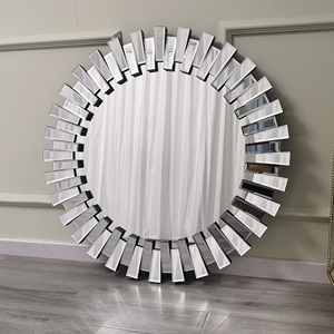 Venta al por mayor de alta calidad moderna Sol en forma de mosaico espejo de pared redondo - Product Image 1