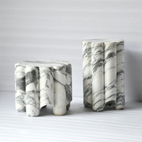 Mesa de Centro de Mármol, Diseño Moderno, Muebles para Sala de Estar, Acabado Mate, Piedra Resistente, Fácil de Limpiar, para Decoración del Hogar, Bodas, Villas