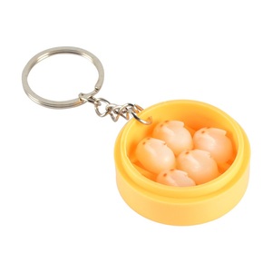 Sac à dos étudiant PVC alimentaire charme Simulation cantonais thé du matin Dim Sum petits pains boulettes petits pains cuits à la vapeur porte-clés à ma fille - Product Image 1