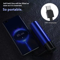 Mini batterie externe portable haute capacité 12W lampe de poche LED alimentation mobile détachable câble intégré affichage solaire LI-polymère
