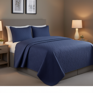 Ensemble de couette réversible DB Navy Twin Twin XL, 3 pièces, literie géométrique en coton - Product Image 2