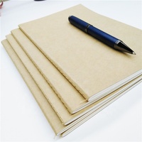 En vrac Recyclé A5 Plaine Couture cahier de Papier Kraft Brun 30 feuilles Pages Lignées