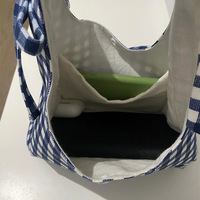 Sac besace personnalisé à carreaux avec nœud Sac à bandoulière mignon pour femmes Sac fourre-tout cadeau en coton et lin Sacs fourre-tout avec poches