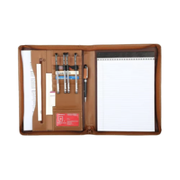 Porte-documents de conférence en cuir PU de haute qualité, format A4, fermeture à glissière, couleurs personnalisées, impression de tampon, OEM/ODM pour présentation et classement