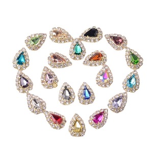 Nail Art Strass 3D Nail Charms Crystal Decorations Big AB Irdescent Jewels Gold Chrome Metal Alloy Hearts Charm Kit fo - Product Image 5