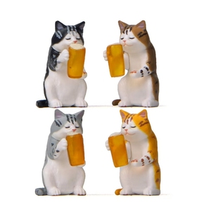 Figuras de animales de gatos borrachos, juguetes para decoración de pasteles, 8 Uds., figuritas en miniatura creativas para <span class=keywords><strong>cachorros</strong></span>, adornos de decoración de micropaisaje - Product Image 2