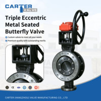 Válvula de Mariposa de Triple Excéntrico con Sello Duro Metal a Metal, Acero Inoxidable CF8, Brida RF, Neumática, para Vapor y Gases de Combustión, API 609, OEM
