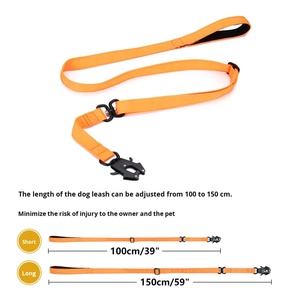 Correa de <span class=keywords><strong>perro</strong></span> de doble cara de dos asas de lujo, nailon reflectante, 3M, Collar resistente, acolchado, para caminar, perros grandes, moda personalizada - Product Image 3