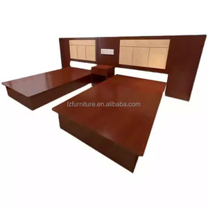 Modern Hotel Bedroom Furniture <b>Set</b> Twin <b>Single</b> Double <b>Bed</b> with Upholstered Headboard Nightstand For Economy Chain Hotel Room - Product Image 5