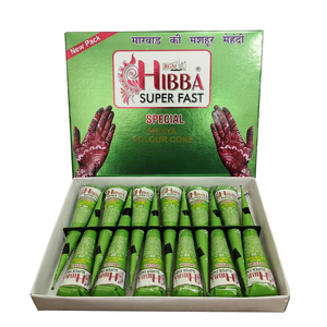 Cono de Henna Dulhan Marrón Oscuro Hibba, Pasta de Mehndi Premium Lista para Aplicar para Diseños Nupciales - Product Image 1