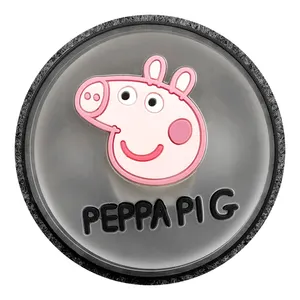 Gummi LED Light Flash PVC Patch für Taschen Transparent Top Fashion Pig Cartoon Benutzer definiertes Logo 3D Silikon Pink Patches Benutzer definierte Größe