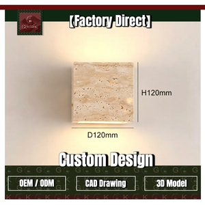 GOLDKING Mur d'escalier, Mur extérieur de jardin, Mur intérieur moderne, <span class=keywords><strong>Travertin</strong></span> beige naturel, Cube de 120 mm, Fixation OEM ODM - Product Image 1