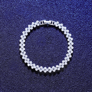 CZCITY Bracciali <span class=keywords><strong>Tennis</strong></span> in Argento 925 con Moissanite Rotonda Piccola e Brillante a Forma di Cuore, Stile Romano, per Ragazze, Pronti per la Spedizione - Product Image 5