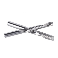 Fraise en spirale HRC55 HRC60 pour routeur CNC, fraise à queue à un denturement avec revêtement pour ACP/Bois/Acrylique, ODM/OEM, en carbure