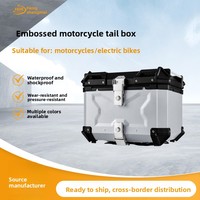 Top case moto en aluminium X-Embossed 45L, étanche, avec base à dégagement rapide, anti-collision, pour moto et scooter