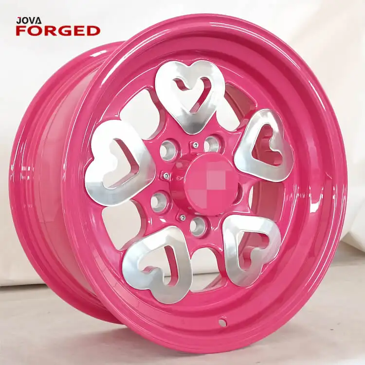 Глубокие диски для тарелок моноблок 5 отверстий 5x108 Размер R16 15 розовое сердце автомобильное колесо для автомобилей