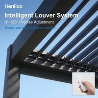 Pergola bioclimatique moderne en aluminium à lames orientables pour jardin, taille personnalisée 3x3 3x4 4x4 6x4m, vente en gros d'usine HENLIXO