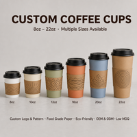 Gobelets en papier jetables personnalisés tout-en-un Kingze 8-22oz, manchons écologiques, sacs kraft et supports – Vente en gros