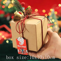 Boîte cadeau rigide en papier kraft brun personnalisable et écologique pour thé, cosmétiques, bougies, avec étiquette adhésive
