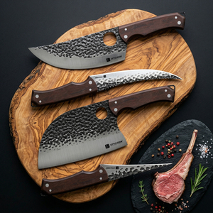 Set di <span class=keywords><strong>Coltelli</strong></span> da <span class=keywords><strong>Cucina</strong></span> con Manico in Legno Massello, Lama in Acciaio ad Alto Tenore di Carbonio, Design Elegante Artigianale, <span class=keywords><strong>Coltelli</strong></span> Professionali <span class=keywords><strong>per</strong></span> Chef e Uso Domestico - Product Image 2