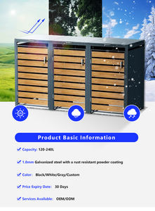 Tempat Sampah berdiri luar ruangan dari baja tergalvanis kapasitas 120-240L tempat sampah besar otomatis mudah bergerak - Product Image 4