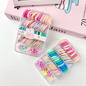 ยางรัดผมเด็ก สีลูกกวาด เครื่องประดับผมเด็ก อ่อนโยนต่อเส้นผม น่ารัก หวาน ยืดหยุ่นสูง รูปทรงรากบัว ชุดกิ๊บติดผม - Product Image 3