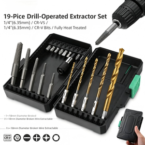 Spiral Flute Extractor 5 18mm Metric Damaged Screw <b>Remover</b> 6.35mm 1 4 Interface For Electric Drill Use - Product Image 4