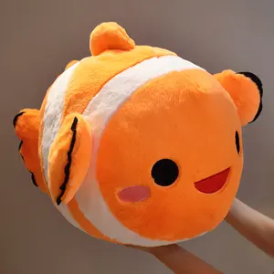 Feijão Clownfish Filled Plush Stuffed Animal Toy Palhaço De Peixe De Pelúcia Ponderada Laranja