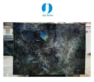 2022 Granit Granito Natural Countertop Dapur Mewah Ubin Lantai Biru Labradorite Granit Lempengan untuk Meja Atas