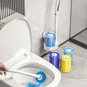 Yimijia Disposable Toilet Brush Holder Wall Mounted Round Minimalist Design Easy To Clean Bathroom Cleaning Kit - Product Image 2