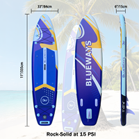 Planche à pagaie gonflable de 11'6'' pour adultes, SUP de randonnée stable de 15 cm d'épaisseur, planche à pagaie DWF, 350 cm