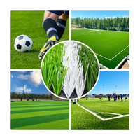 Gazon synthétique artificiel de haute densité de 50 mm (1,9 pouce), tapis de gazon en rouleau, résistant au feu, respectueux de l'environnement, terrain de football
