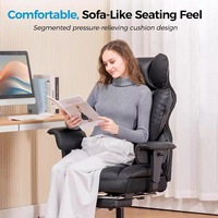 COMHOMA Chaise de bureau ergonomique contemporaine pour le gaming, avec accoudoirs réglables et soutien lombaire à ressorts hélicoïdaux
