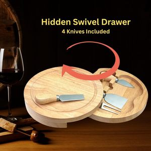 Luxury Foldable Multifunction Bamboo Acacia Wood Sustainable Cheese Cutting Board Chopping Block Customizable Size Cutlery <b>Knife</b> - Product Image 5