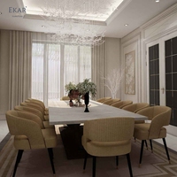 EKAR Chaise de salle à manger rembourrée Radiance Luxe | Sièges matelassés de luxe pour les salles à manger modernes