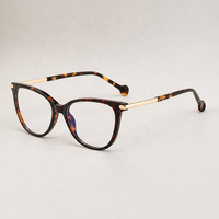 Lunettes optiques carrées pour femmes en TR90 avec détails de branches en métal, montures de lunettes en acétate pour femmes, montures optiques en TR90