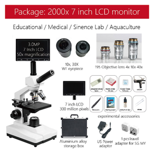 9 inç 7 inç HD cep biyolojik mikroskop bir damla kan test cihazı optik gözlem test cihazı alüminyum kutu - Product Image 2